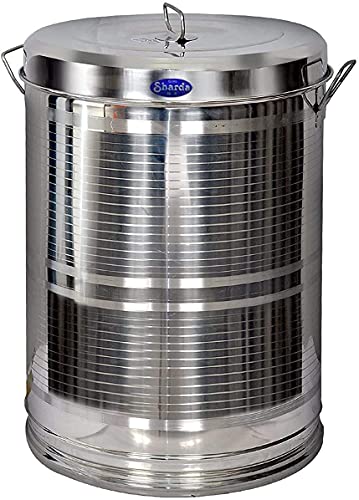 Image of Sharda Metals 12 Inches Large Heavy Stainless Steel Container 10kg Storage Dabba Drum | Kitchen Rice Flour Atta Big Containers Dabba | Kitchen Storage & Containers - Set of 2
