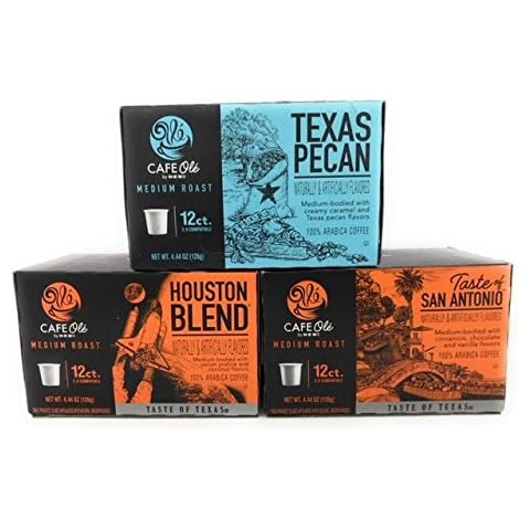 Cafe Ole Taste of Texas Gourmet Coffee K Cups Gift Assortment, 12ct. (36 Cups) Houston Blend, Texas Pecan, Taste of San Antonio Cover