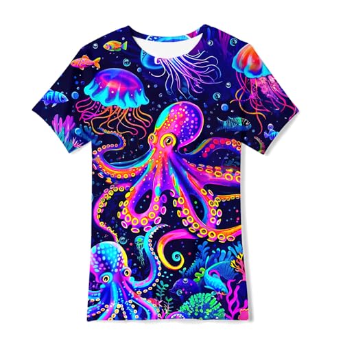 Image of uideazone Tshirts for Boys Kids Short Sleeve T-Shirt 3D Graphic Tee Shirts Tops Clothes 4-16 Years
