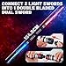 SANCO Light Up Sabers for Kids - 4 Pack 7 Colors Retractable Power Sword with FX Sound(Motion Sensitive), Glowing Toys for Halloween Cosplay Parties, Christmas Birthday Gifts for Boys & Girls