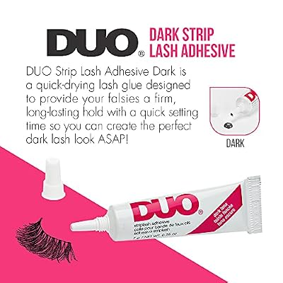 DUO Eyelash Glue Dark Tone, Waterproof & Long-Lasting Lash Adhesive for Strip Lashes, 0.25 oz, 2 Pack