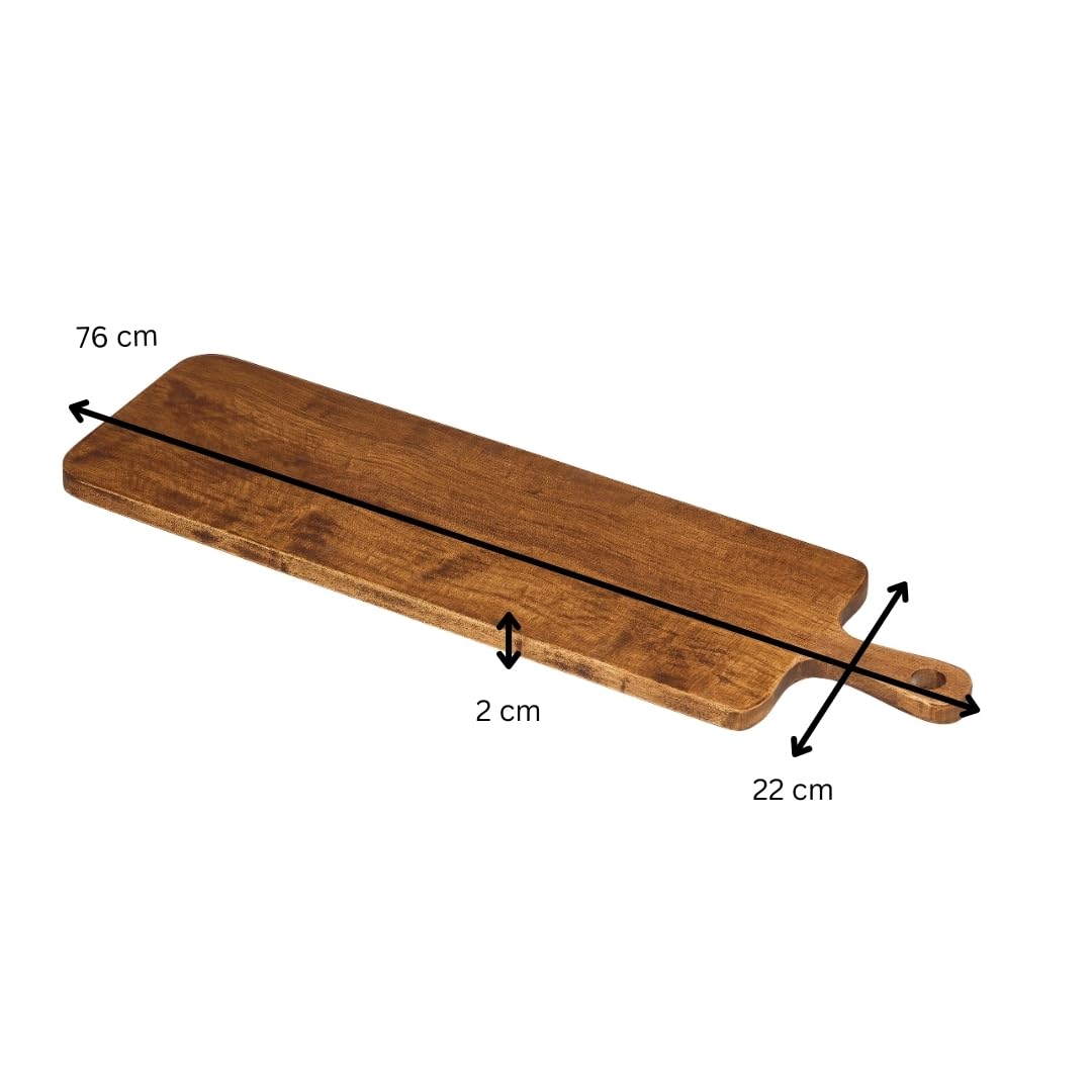 Tala Tabla gigante de presentación y exposición, madera de Hevea lacada con acabado de roble, perfecta para servir carnes, quesos y alimentos dulces, ideal para bufés y exhibiciones de alimentos, mide