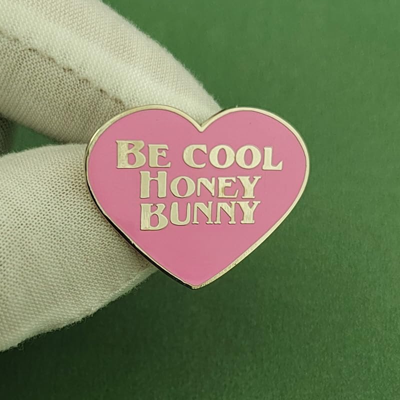 Image of Cool Honey Bunny Heart-shaped Enamel Lapel Pin Metal Badge Brooch For Backpacks