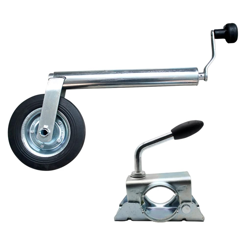 HEYOUTH Ruotino d'appoggio Rimorchio,con Morsetto per ruotino 48mm,per rimorchio, per roulotte