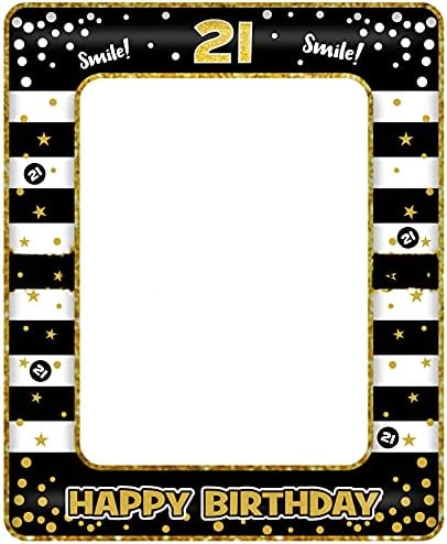 60th Birthday Photo Booth Props,Black Gold Inflatable Selfie Frame Picture Frame,Giant Inflatable Party Photo Booth Frame for 60th Birthday Party Decorations Supplies Men Women Favor Gift
