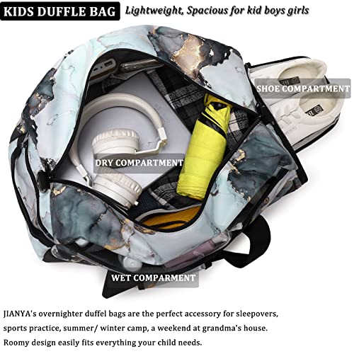 Kids Overnight Duffle Bag Girls Boys Sport Gym Bag With Shoe Compartment & Wet Pocket, Carry On Weekender Travel Bag For Kid Girl Boy #TOP2