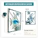 LIFFY Metal Fish Wall Decor with Frame-Outdoor Wall Art, Wall Decor with LED Fairy Lights, Fish Glass Art Wall Sculpture for Patio,Beach,Garden,Yard,Pool,home gift(2pcs, Blue)