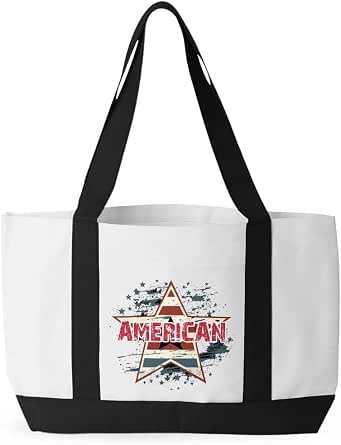 Patriot Usa Pattern Print Leather Tote Bag