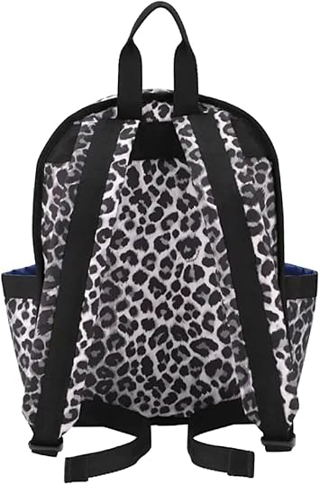 LeSportsac White Leopard Route Small Backpack, Black, Slate Grey & Light Grey