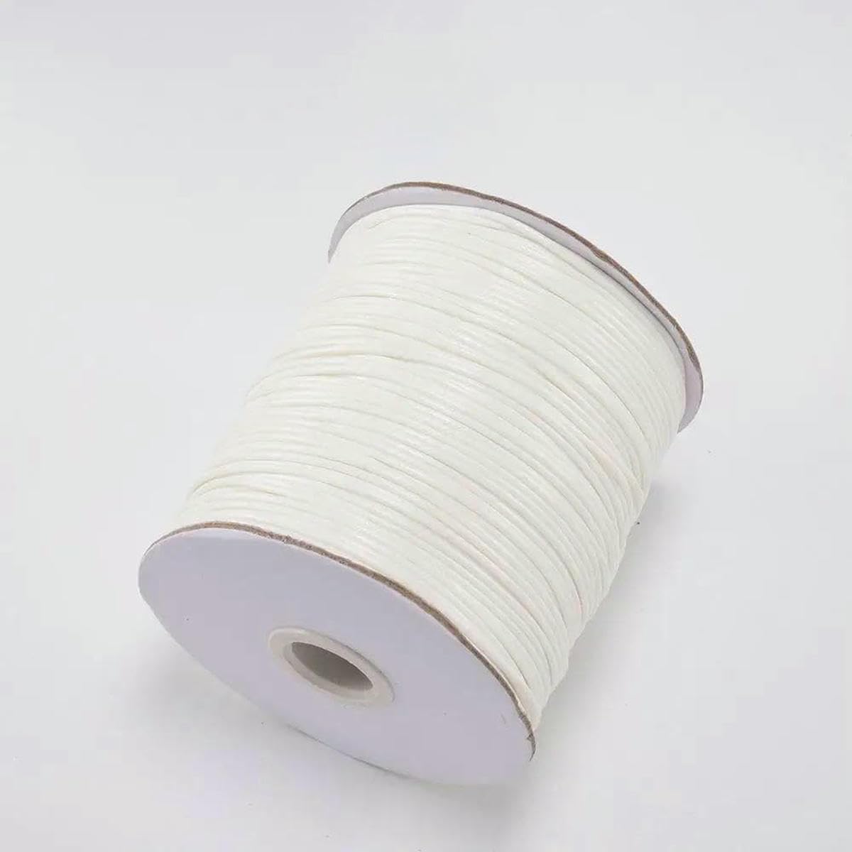 10m/lot Korean Waxed Cotton Cord Waxed Thread Cord String Strap Necklace Rope Bead For Bracelet For Jewelry Making Findings-White-1.0mm (10Meters)