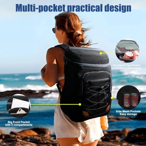 Image of Backpack Cooler Insulated Leakproof, Soft Cooler for Outdoor Camping Hiking