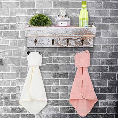 Losour Key Holder For Wall With Shelf, Shabby Chic Hand Crafted Entryway Mail And Key Holder Wall Mount With 4 Hooks #TOP4