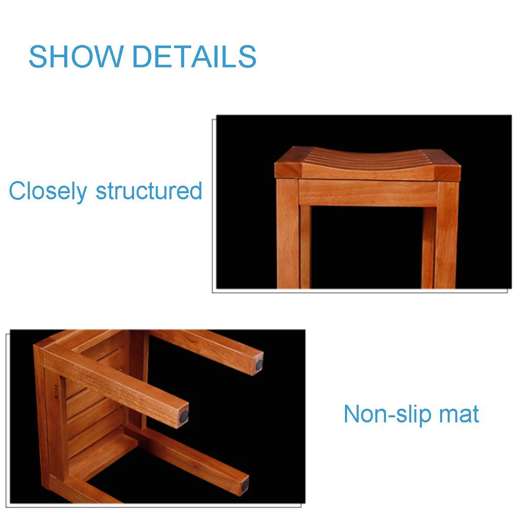 Taburetes de baño, Silla de Ducha Impermeable de Madera de Caucho | Ayuda para el baño | Seguridad Antideslizante para bañeras | para discapacitados, Personas Mayores, bariátrica,4