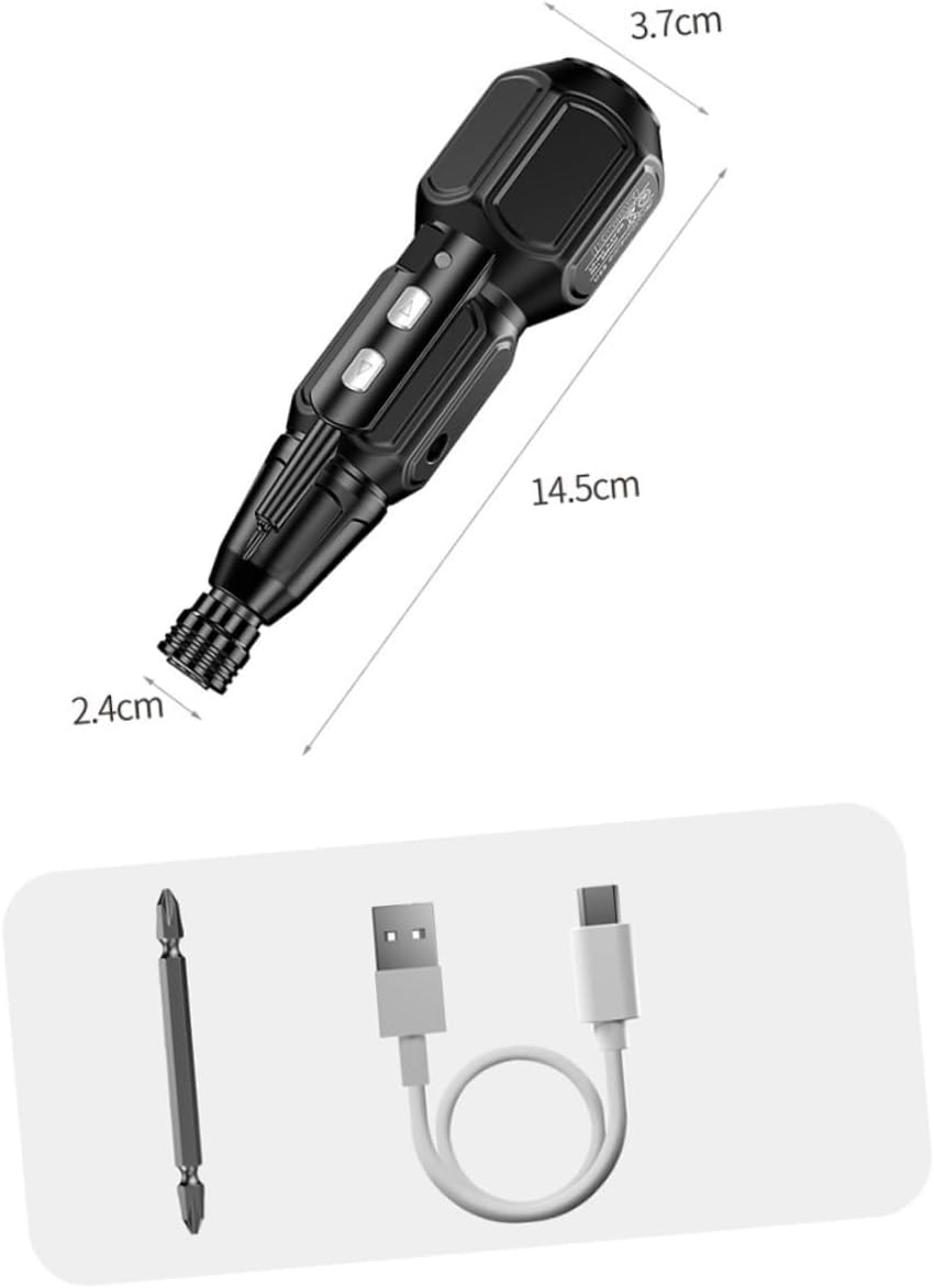 ORFOFE 1set Rechargeable Screwdriver with Led Light Usb Charging Cable Portable Cordless Hand Tool for Home Projects Includes Driver Bit for Men Women