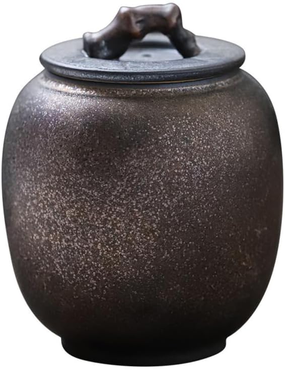 Multipurpose Ceramic Tea Storage Jar with Airtight Seal Lid Household Food Canister for Coffee Sugar Spice Vintage Porcelain Container for Kitchen Pantry Organization