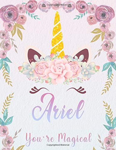 Ariel: Personalized Unicorn Sketchbook For Girls With Pink Name. Unicorn Sketch Book for Princesses. Perfect Magical Unicorn Gifts for Her as Drawing ... & Learn to Draw. (Ariel Unicorn Sketchbook)