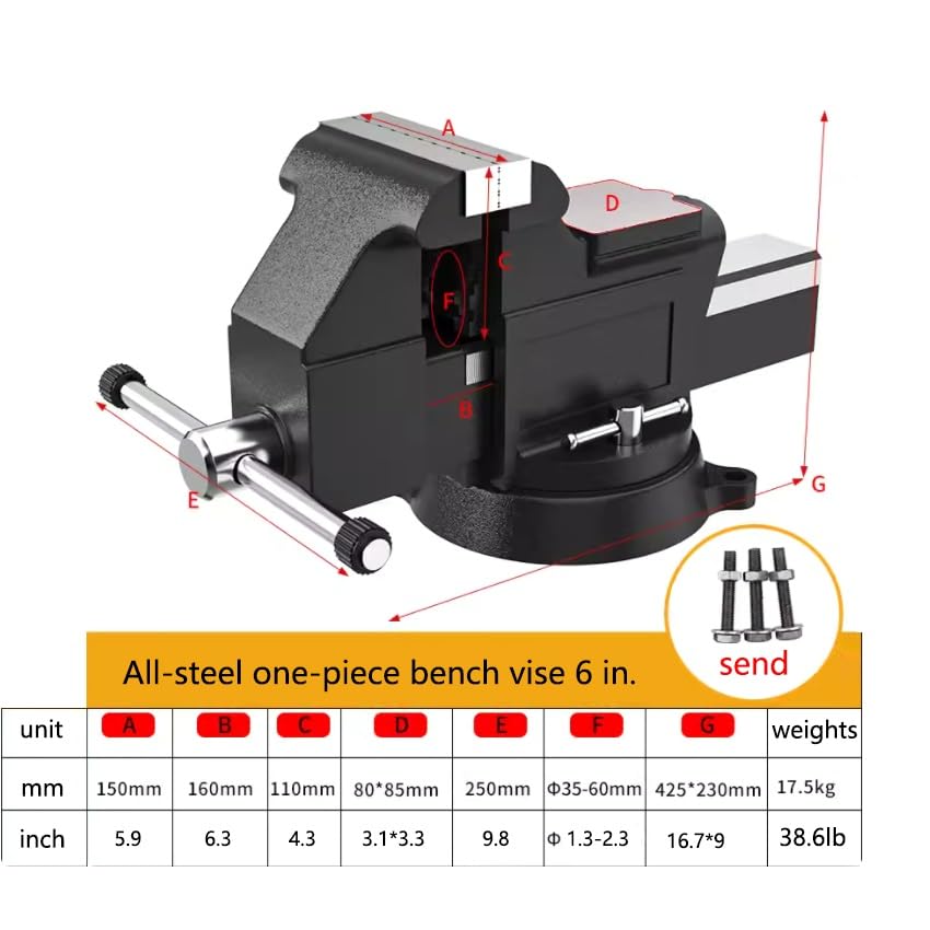 Amazon.co.jp: 万力、万力6インチの頑丈な万力、8インチの精密万力、万