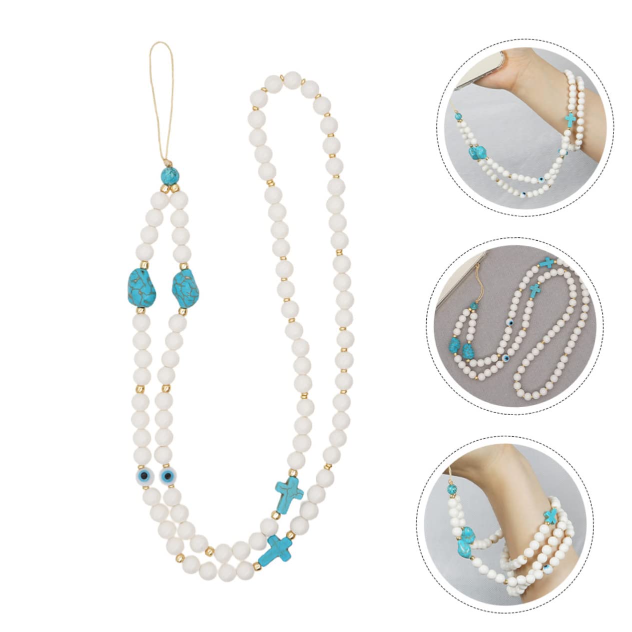 UPKOCH 3 Piezas Anti-Pérdida Cadena Para Teléfono Móvil Cordón Para El Cuello Cuerda Decorativa Para Teléfono Cadena Colgante Para Teléfono Decoración De Cuentas Para Teléfono Teléfonos