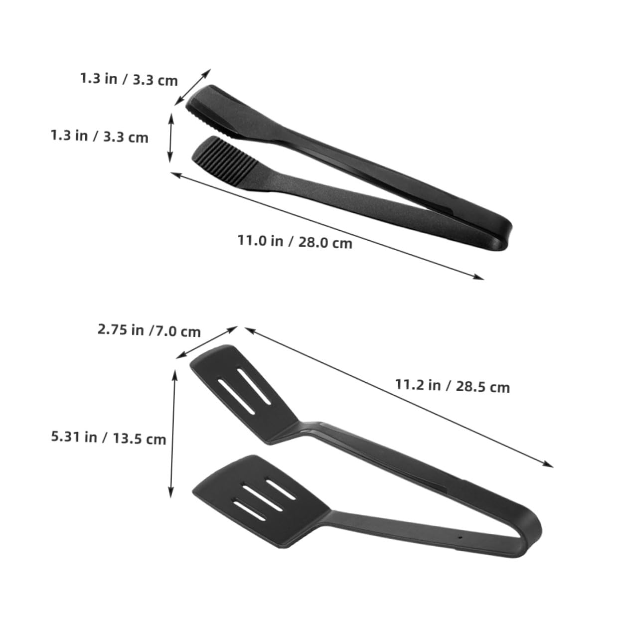 GALPADA Set e Facile da Usare 2 Pezzi Pinze Barbecue in Silicone Nero Design Semplice Resistente al Calore per Cucinare e Girare Cibo in Cucina a Colazione