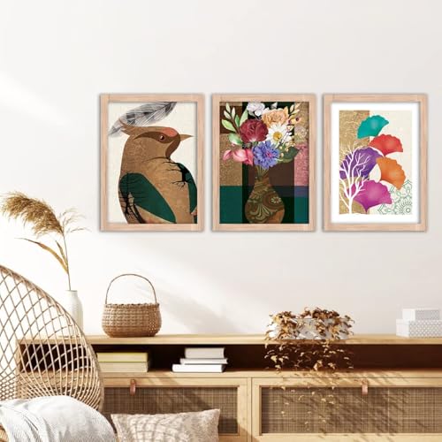 Image of kotart Abstract Paintings - Wall Painting for Living Room Bedroom - Painting for Wall Decoration - Wall Decor /Room Decor - Set of 3 - D (Art 3, 13x17 inch)