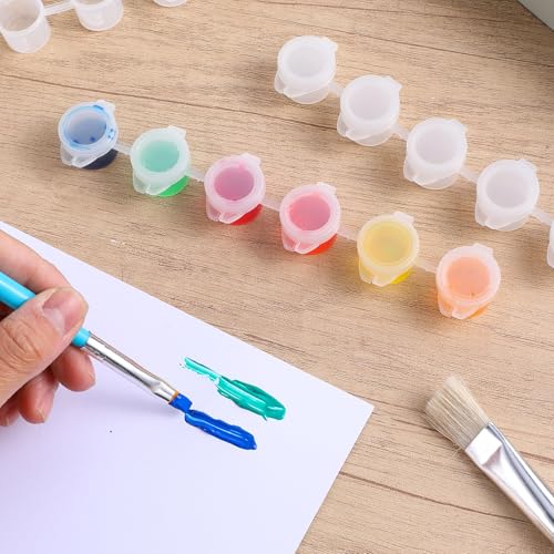Image of 100 Strips 600 Pots Empty Paint Pots with Lids Mini Clear Paint Storage Container 3ml / 0.1oz Small Paints Cups Plastic Paints Strips Storage for Classrooms School Arts Crafts Painting Supplies