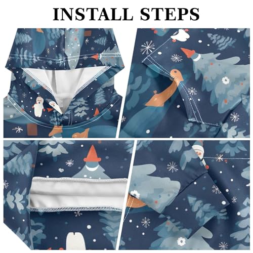 Kids Hoodies Sweaters Christmas Xmas Santa Claus Hooded Sweatshirts with Big Pockets for Boys Girls B04003653