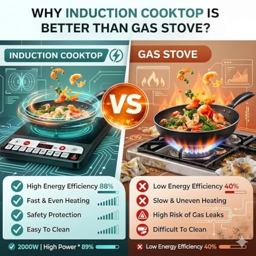 Image of Drumstone (15 Years Warranty) 2000W Portable Induction Cooktop - Fast Heating Electric Stove with Digital Display, Auto Shut-Off, Preset Cooking Modes & Energy-Saving Design