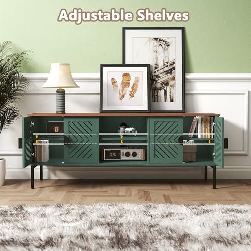 Image of ARTPOWER 63 inch Modern TV Stands,Entertainment Center with Storage,Green
