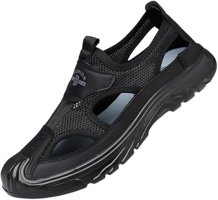 Metaju Mens Sandals Sport Outdoor Closed Toe Breathable Mesh Lightweight Sandals Non-Slip Trekking Walking Hiking Water Shoes Summer Beach Slippers Casual Athletic Shoes