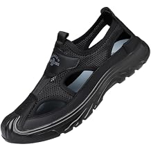 Metaju Mens Sandals Sport Outdoor Closed Toe Breathable Mesh Lightweight Sandals Non-Slip Trekking Walking Hiking Water Shoes Summer Beach Slippers Casual Athletic Shoes