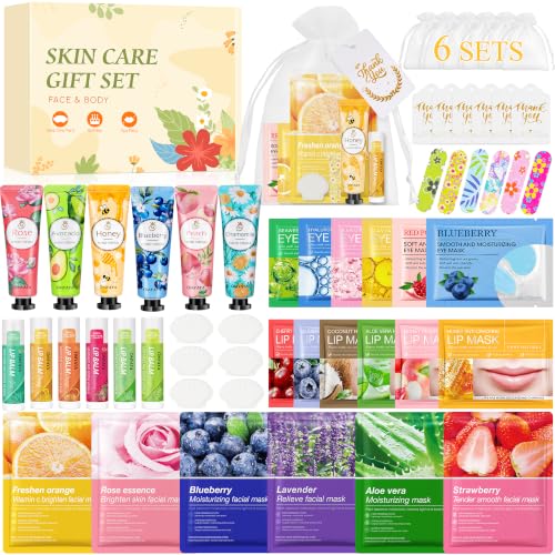Pack Regalo Mujer 54 Piezas, Skincare con Mascarilla Facial, Crema de Manos