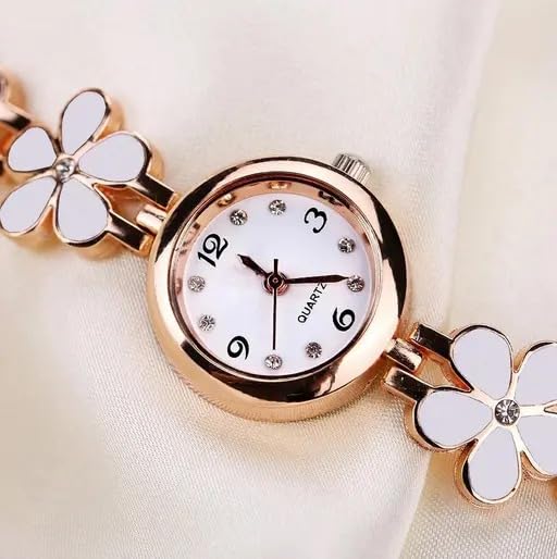 Image of FROZIL Analog 3 Different Color Flowered Dial Watch and Bracelet for Womens and Girls Combo Watches for Women and Girl Pack of 3