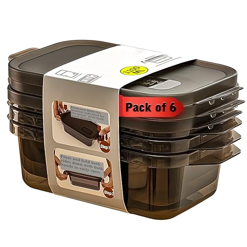 PIXERDOT® Set Of 6 1200ml - Multipurpose Food Storage Container F...