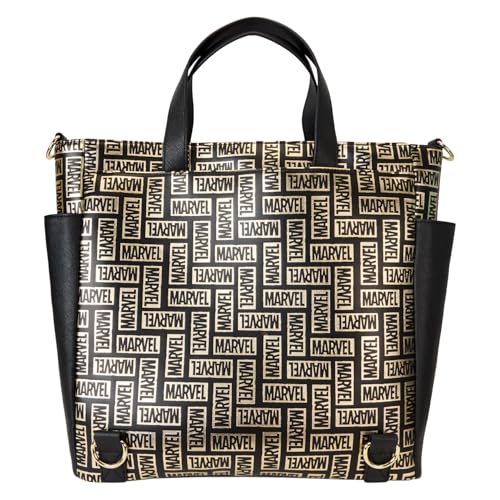 Image of Loungefly Marvel Logo Convertible Backpack & Tote Bag