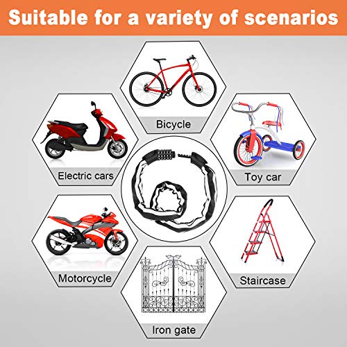 image for FISHOAKY Bike Lock Combination 5 Digit, Heavy Duty Security Anti-Theft