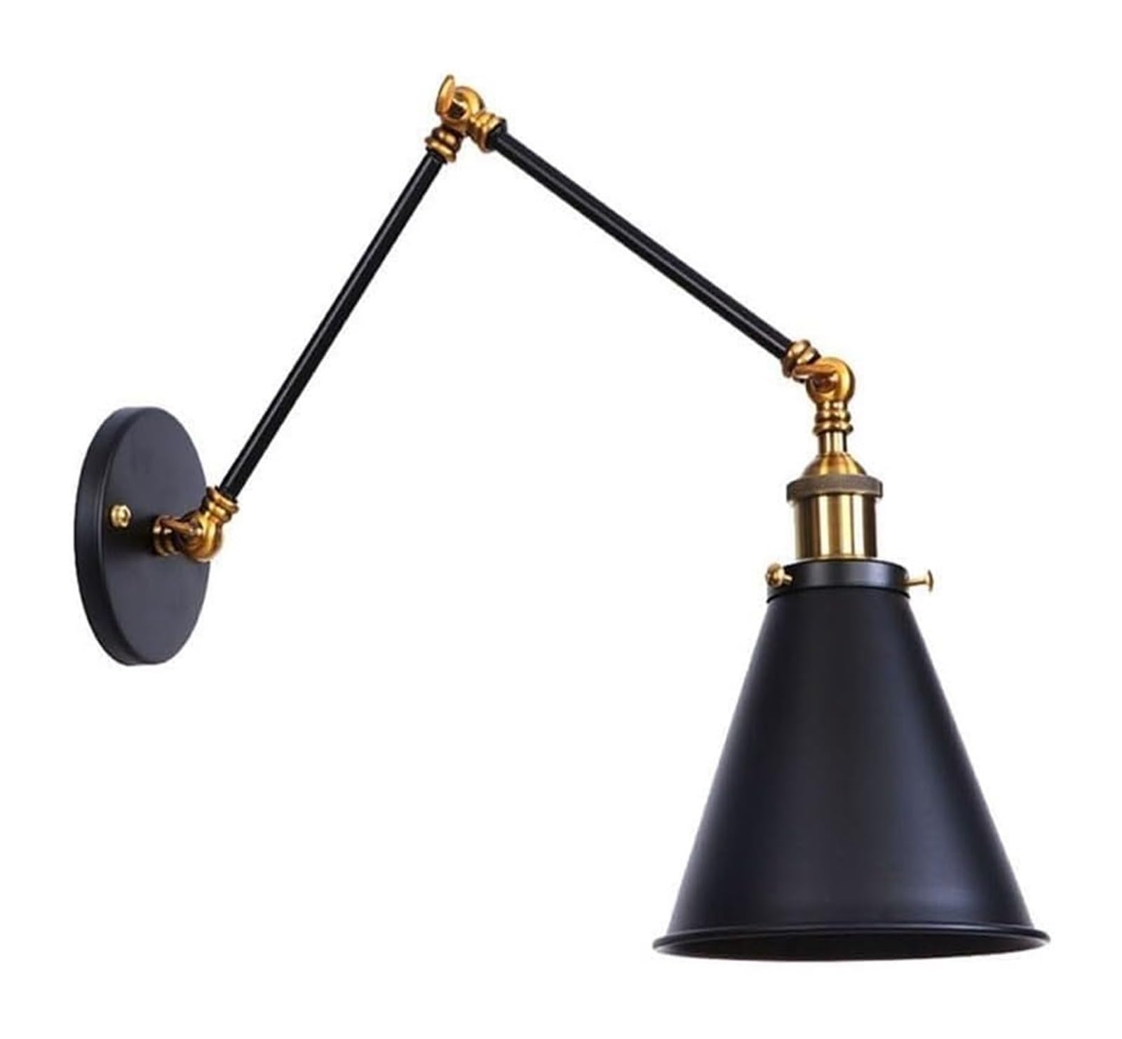 VDOQTLJT Retro Black Retractable Wall Lamp V-intage Industrial Swing Arm Light Adjustable Angle Iron Art Sconce Lamps sconces