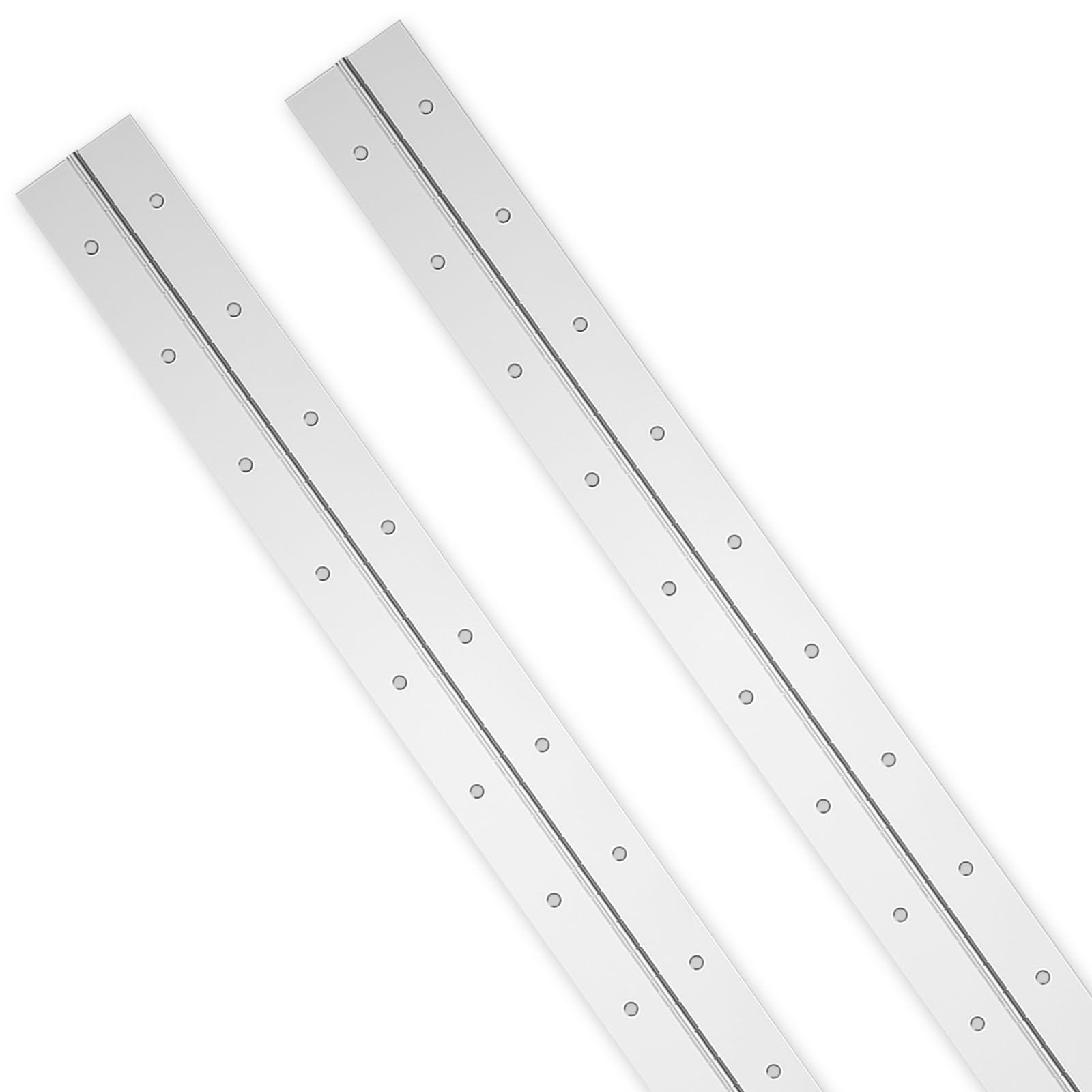 2PCS 20Inch Continuous & Piano Hinges, Heavy Duty Stainless Steel Piano Hinge with Hole, 0.05" Thickness/1.2" Open Width Folding Cabinet Door Butt Hinge