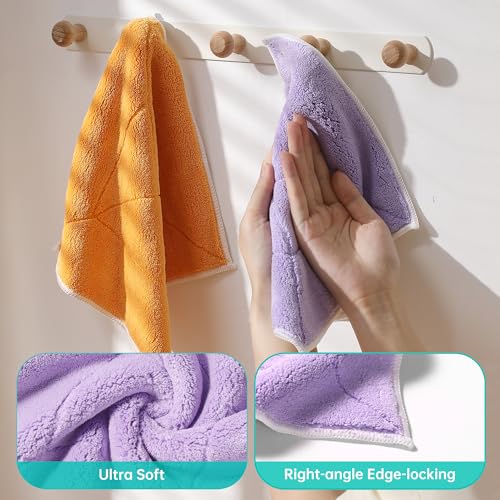 Image of JOYMOOP 10 Pack Microfiber Cleaning Cloth 10 inch x 10 inch, Mixed Color Kitchen Towels, Reusable Dish Towels for Kitchen Drying, Washable Dish Rags for Washing Dishes, Absorbent Lint Free Cleaning Cloths