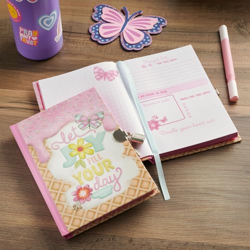 Image of Secret Diary with Lock /Keys, Girls Interactive Christian Journal with Writing Prompts Teen, Tween - Let Joy Fill Your Day Phil. 4:4 Bible Verse