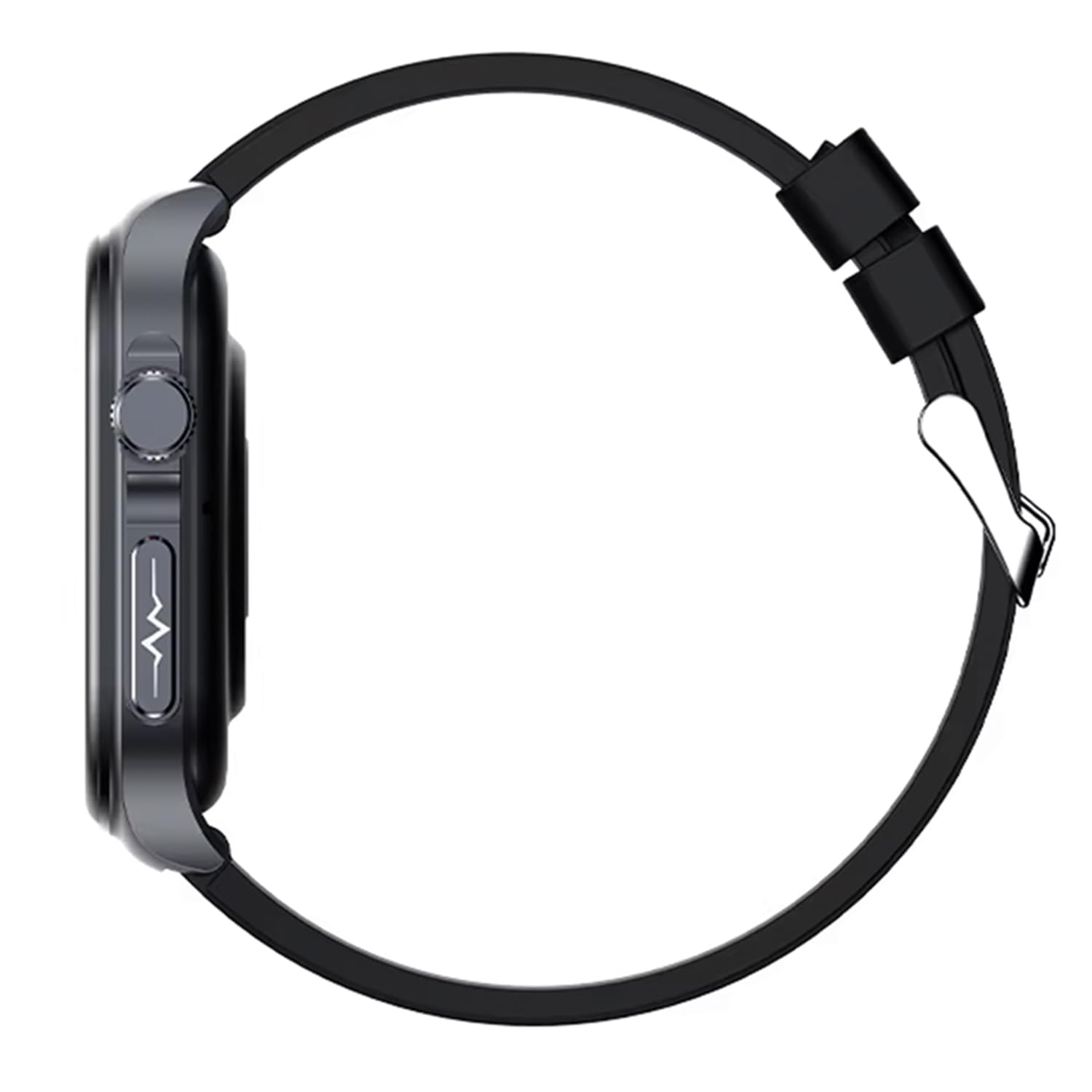 Knauermann PRO 3 Fan Edition eckig (2025) Grau, Gesundheitsuhr Smartwatch mit Telefoniefunktion, EKG Plus HRV und SOS Funktion, BT Bluetooth, Schlafapnoe, Silikonband Schwarz, 14-24