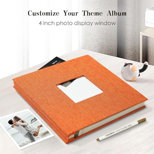Image of Amazon Brand - Umi Self Adhesive Photo Album Scrapbook Album 20 Sheets /40 Double Sided Pages DIY Photo Album For Family Portraits Wedding Anniversary Birthday Memory Book (Orange)