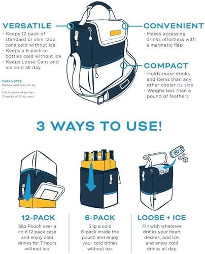 Miniatura 2 de Kanga Bolsa térmica aislada - Bolsa térmica suave - Enfriador de bebidas para 6 o 12 latas de cerveza y seltzer - Aislamiento a prueba de fugas y