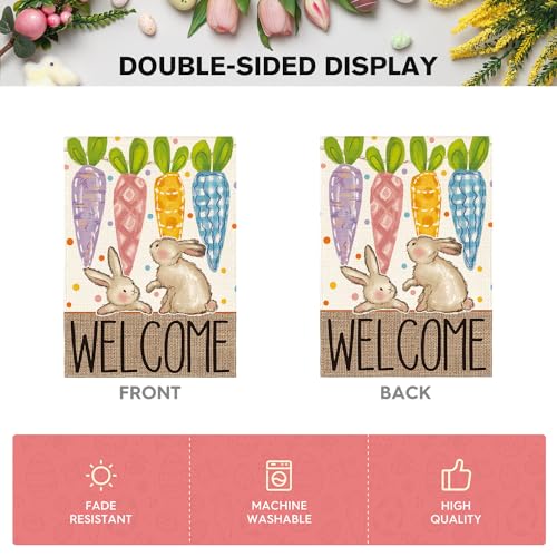 Drapeau grand format de Pâques double face tissu résistant pour décoration extérieure maison - 7