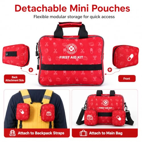 All-in-One Premium 530 Piece Emergency First Aid Kit, Large Medical Kit for Home, Car, Camping, Travel, Hiking, Sports & Outdoor - Image 3
