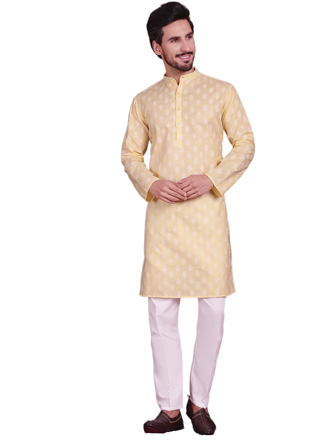 jompers Men's Cotton Blend Floral Printed Kurta with Pyjama Set-picture-14