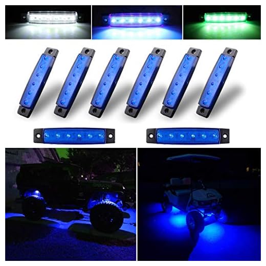 Botepon 8Pcs Led Rock Lights, Strip Lights, Wheel Well Lights, Led Underglow Kit for Golf Cart, Jeep Wrangler, RZR, Offroad, F150, F250, Snowmobile (Blue)