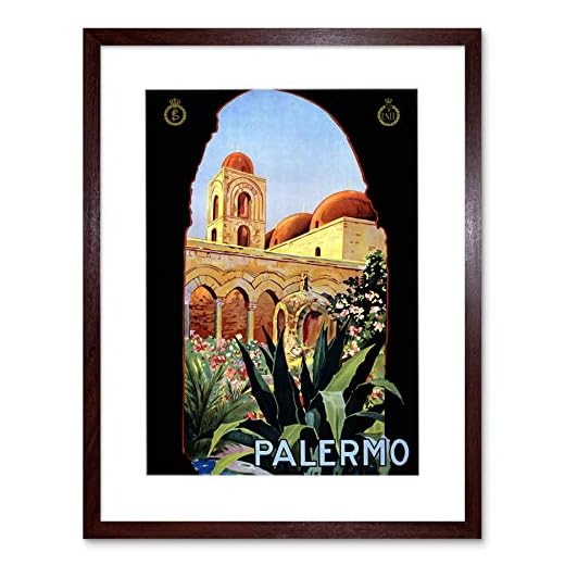 Palermo Sicily Italy Sun Norman Palace AD Art Frame Print Picture F12X1287