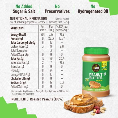 DISANO Store DiSano Natural Peanut Butter Crunchy 1kg - Image 3