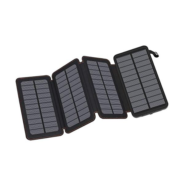 Solar-Charger-25000mAh-FEELLE-Solar-Power-Bank-with-Dual-21A-USB-Output-Portable-External-Battery-Charger-for-Smart-Phone-Tablet-and-More FEELLE Solar Charger Power Bank - 25000mAh Portable Phone Charger 3A Fast Charging External Battery Pack with 4 Solar Panels for Phone Outdoor Camping Orange