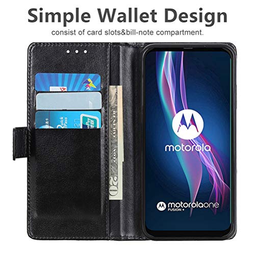 UKDANDANWEI Capa One Fusion+, capa flip elegante de couro PU com compartimentos para cartões, fecho